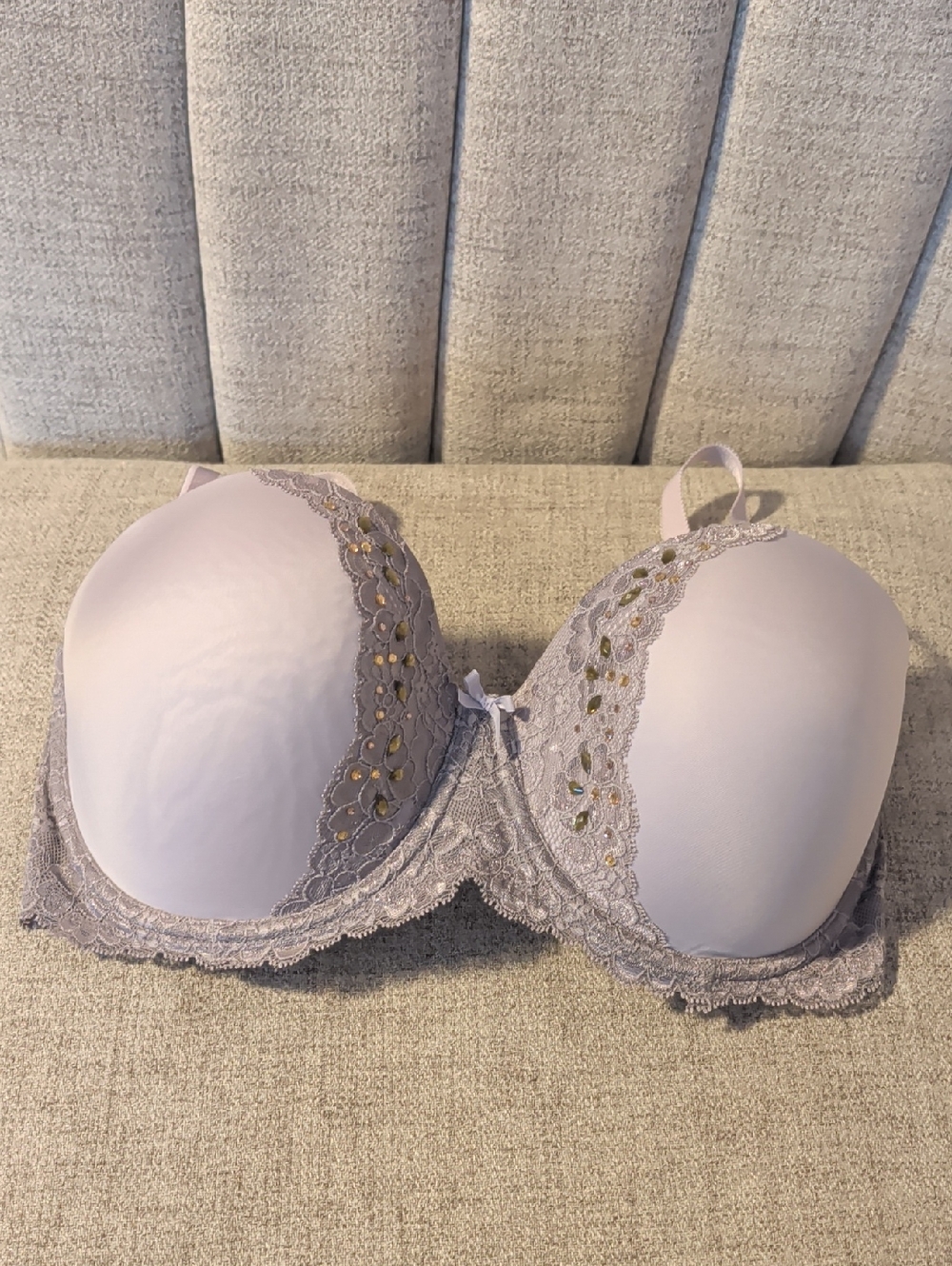 Victoria's Secret Light Lavender Lace Multi Way Bra with Embellished Trim